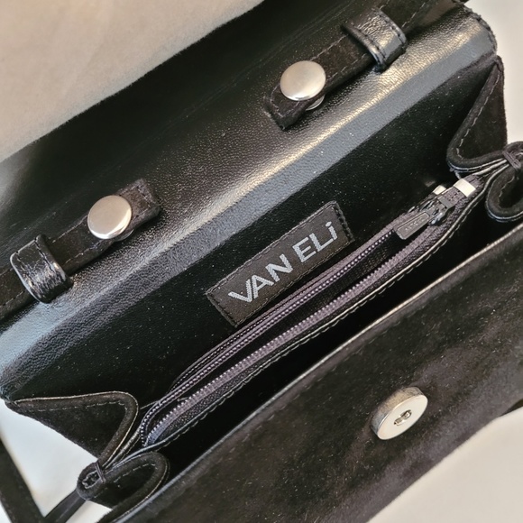 Vaneli Black Suede Evening Bag - Picture 4 of 5